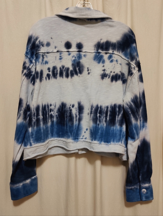 APNY Raw Edge Indigo Tie-dye French Terry Jacket, Size L - Picture 9 of 14